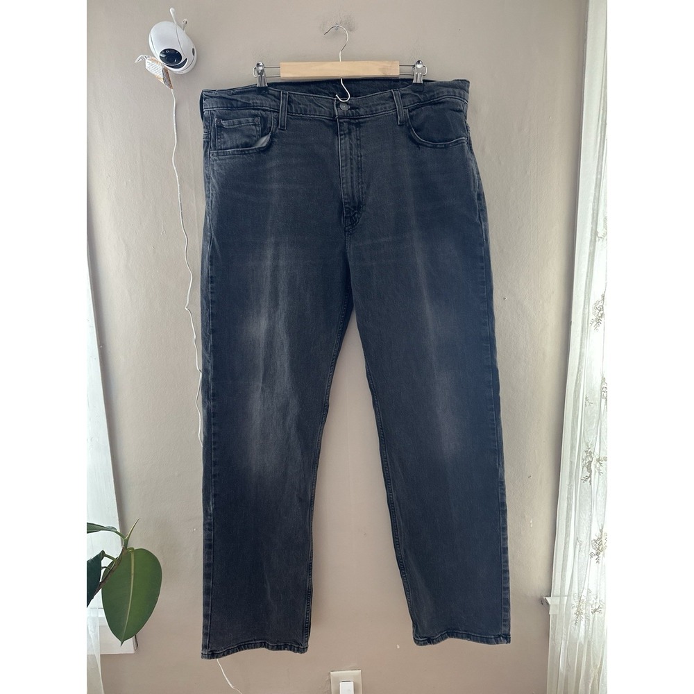 Levis Mens 569 Loose Straight Fit Jeans Size 40x34 Black Baggy Denim Everyday